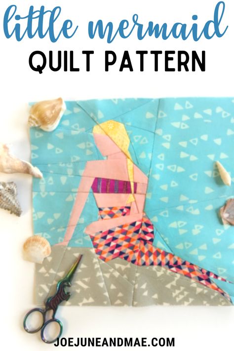 Under the sea! Start your new quilt project by grabbing this cute little mermaid quilt pattern ideas now! Mermaid Quilt Pattern, Quilt Pattern Ideas, Arts And Crafts Decor, Quilt Pattern Easy, Scrappy Patchwork, Mermaid Quilt, Girl Quilts Patterns, Fat Quarter Quilt Pattern, Nautical Quilt