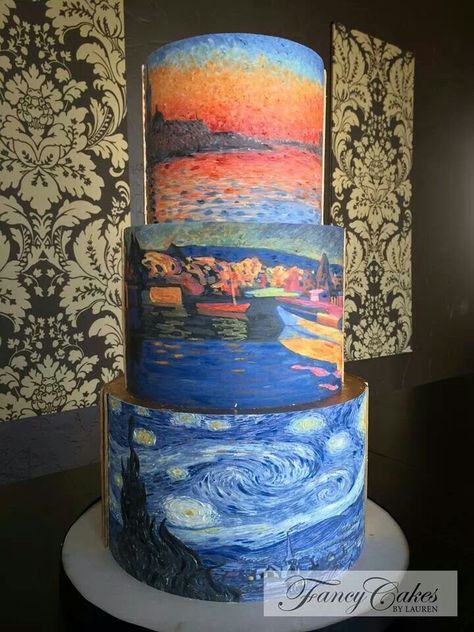 .. Tiered Cake, Fancy Cakes, Starry Night, Cake