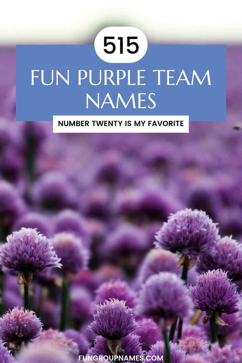 Discover over 515 purple team names! Perfect for sports, business, gaming & more. Get creative with your team identity! Team Purple Ideas, Purple Tops With Team Name For Fan Gear, Purple Fan Gear Tops With Team Name, Team Spirit T-shirt In Team Colors With Team Name, Sports Purple T-shirt With Team Name, Team Chants, Purple Names, Team Theme, Vision Quest