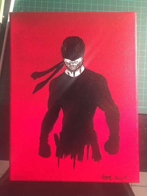 Daredevil Acrylic canvas Daredevil Painting, Simple Acrylic, Simple Acrylic Paintings, Cute Names, Acrylic Canvas, Acrylic Paintings, Watercolor Paintings, Acrylic Painting, Canvas Art