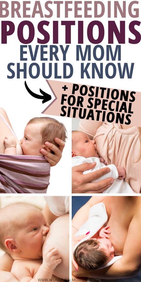 Breastfeeding Positions Every Mom Should Know. Best Breastfeeding positions. Different breastfeeding positions. Breastfeeding positions for newborns. Breastfeeding positions in bed. Easy breastfeeding positions. #allnaturalmothering #breastfeeding #lactation #pumping #newmom #baby #pregnancy #postpartum #laboranddelivery Breastfeeding Positions Newborn, Breastfeeding Snacks, Nursing Positions, Breastfeeding Essentials, Breastfeeding Positions, Breastfeeding Foods, Advice For New Moms, Mom Needs, Breastfeeding Diet