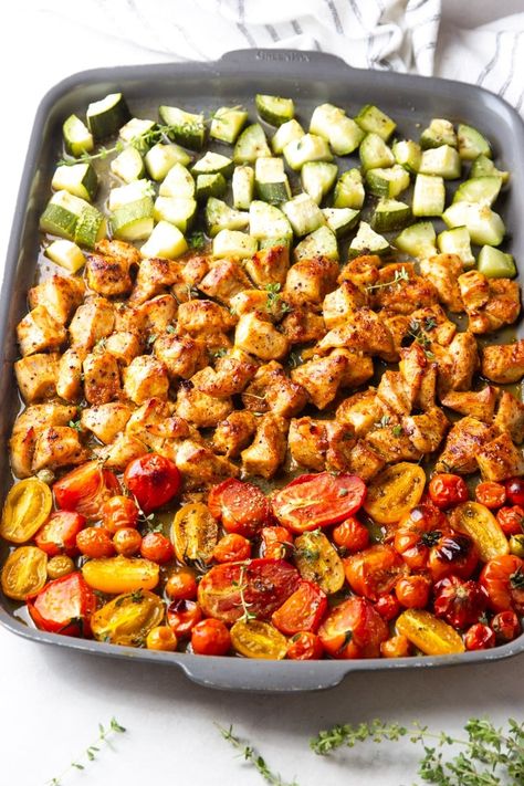 Sheet Pan Chicken And Veggies Healthy, Potato One Pan Meals, Gluten Free One Pan Meals, 1 Sheet Pan Meals, 1 Pan Meals Easy Dinners, One Sheet Chicken And Veggies, Chicken Veggie Sheet Pan Dinner, Kid Friendly Sheet Pan Dinners, Chicken And Vegetables Sheet Pan