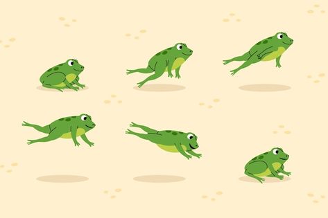 Frog Jumping Animation, Toad Cartoon, Frog Animation, Hand Drawn Animation, Animation Frames, Frog Jumping, Jumping Frog, Frog Illustration, Animation Sketches