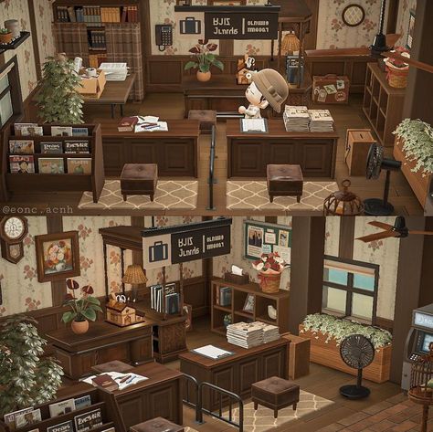 Animal Crossing Designs, Valley Village, Utility Buildings, New Animal Crossing, Inside Design, Island Design, Shop Interiors, New Leaf, Animal Crossing