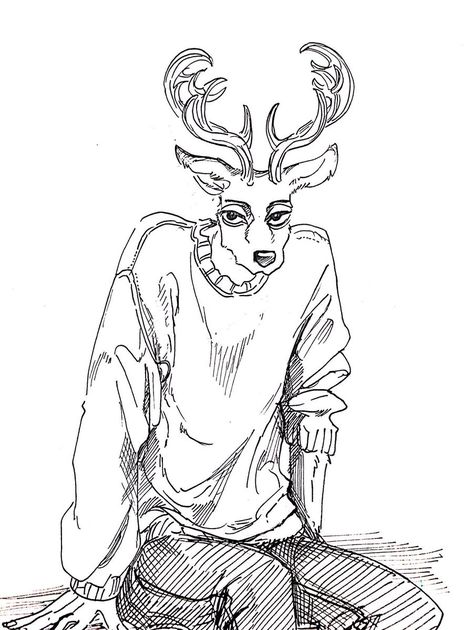 Beastars Louis, Baby Bot, Antlers, Drawing Reference, Animals And Pets, Art Inspo, Les Oeuvres, Cool Art, Deer