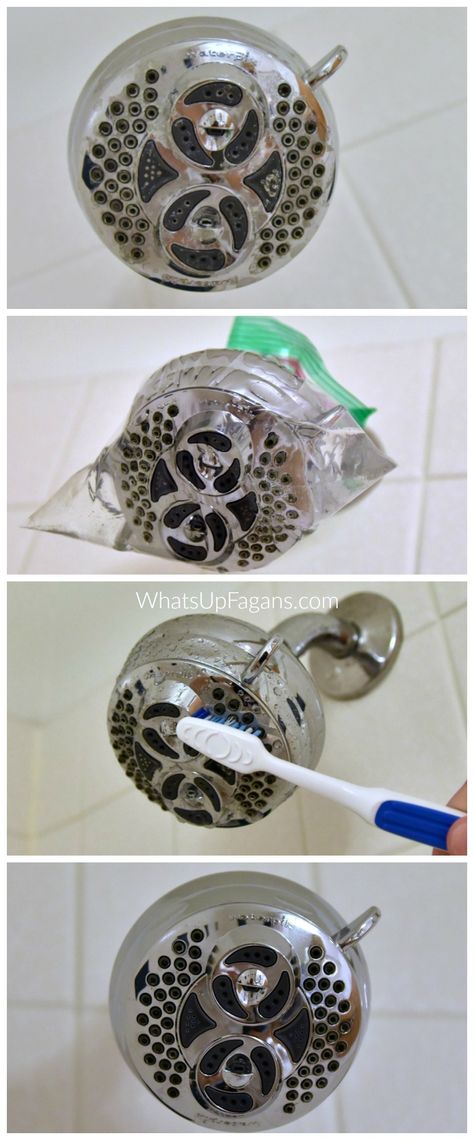 How to easily clean bathroom shower faucet spray head with vinegar soak and scrub!! Clean Bathroom Grout, Shower Head Cleaner, Arm And Hammer Super Washing Soda, Cleaning Shower Head, Clean Shower, Cleaning Faucets, Bathroom Shower Faucets, Hard Water Stain Remover, Clean Bathroom