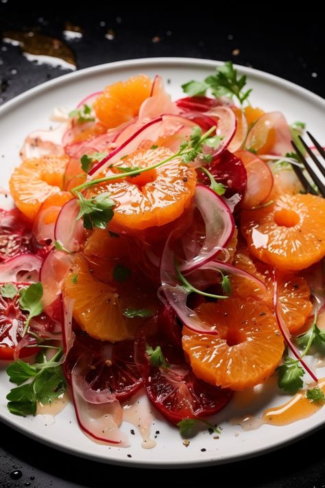 Indulge in the fresh and vibrant flavors of our Blood Orange and Fennel Salad, a perfect embodiment of the Whole Health Flexi-Plan. This gluten-free, nutrient-rich salad is not only a feast for the eyes but also a powerhouse of vitamins and antioxidants. The sweet, citrusy blood oranges pair exquisitely with the crisp, anise-like fennel, creating a refreshing and satisfying meal that's both healthy and delicious. Blood Orange Salad, Fennel Recipes, Gluten Free Salads, Hearty Salads, Fennel Salad, Orange Salad, Spring Recipes, Blood Orange, Winter Food