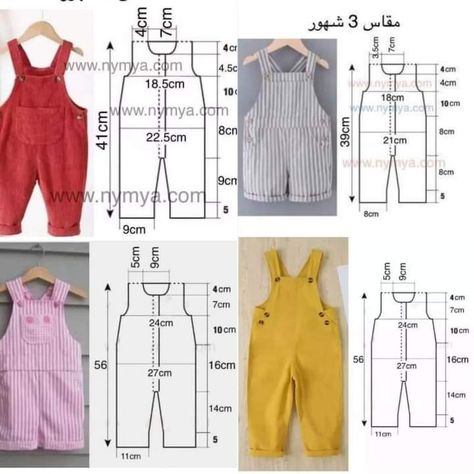 Pola Jumpsuit, Jaket Crochet, Learn Sewing, Baby Clothes Patterns Sewing, Dress Sewing Tutorials, Sewing Baby Clothes, Kids Dress Wear, Kids Dress Patterns