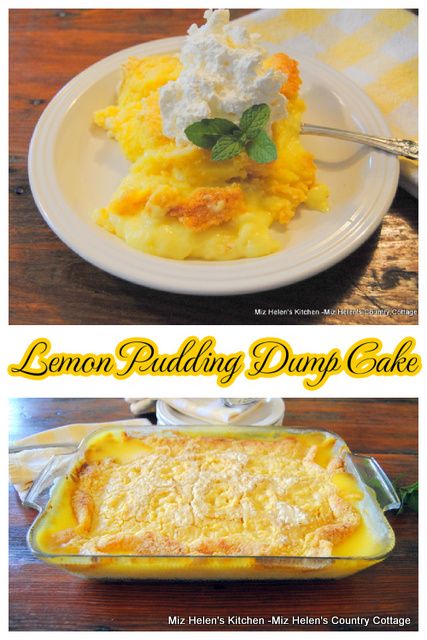 Lemon Pudding Dump Cake at Miz Helen's Country Cottage Lemon Pudding Mix Recipes, Pudding Dump Cake, Slow Cooker Green Chili, Lemon Dump Cake, Lemon Dump Cake Recipe, Green Chili Stew, Lemon Cake Mix Recipe, Chili Stew, Dump Recipes