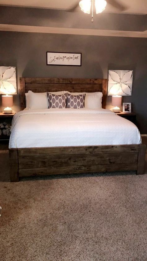 Designer Bedding, Rustic Bedroom Decor, Master Bedrooms Decor, Remodel Bedroom, Rustic Bedroom, Modern Bed, Dream Bedroom, Decor Rustic, My New Room