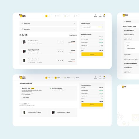 Ain't a smooth checkout most crucial when it comes to shopping? Sharing the checkout design for the latest eCommerce platform we have worked on.
#shopping #cart #address #payment #successmessage #shoppingcart #checkout #checkoutdesign #ux #ui #uiux #uiuxdesign #uidesign #uxdesign #uiuxdesignagency #uiuxdesignagencyindia #uxdesignagency #uxdesignagencyindia Order Summary Ui Design, Shopping Cart Ui Design, Checkout Ui, Iot Design, Checkout Design, Web Design Ux Ui, Ux App Design, Card Ui, Ui Ux App