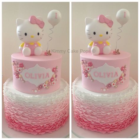 Hello Kitty:Children's Birthday Cakes - Bolo Da Hello Kitty, Hello Kitty Theme Party, Hello Kitty Birthday Cake, Anniversaire Diy, Hello Kitty Birthday Party, Kitty Cake, Hello Kitty Themes, Hello Kitty Cake, Kitty Party