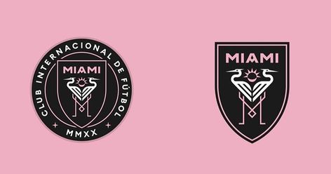 Miami's new MLS expansion team unveiled its club name, crest and colors. Miami Logo, Football Logo Design, Miami Club, Sports Badge, Atlanta United Fc, Sport Logo Design, Sport Branding, Minnesota United Fc, Vintage Football Shirts