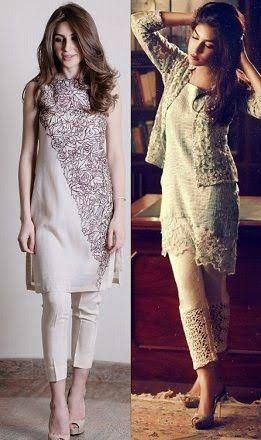 Ciggerate Pants, Kurti With Pants, Short Kurti Designs, Latest Salwar Kameez Designs, Short Kurtis, Womens Pants Design, Indian Fashion Trends, Designer Kurti Patterns, Short Kurti