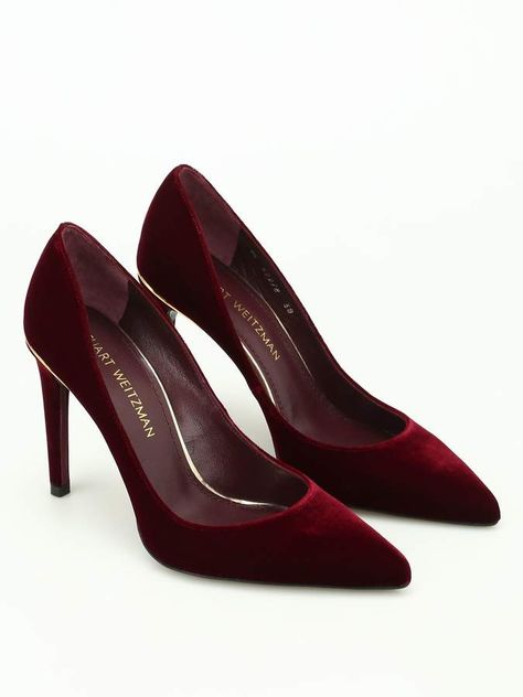 Curvia Velvet Pumps Stuart Weitzman bordeaux pumps burgundy high heels Burgundy High Heels, Brian Atwood Heels, Knee Boots Outfit, Dr Shoes, Shoes Heels Classy, Velvet Pumps, Stunning Shoes, Heels Classy, Girly Shoes