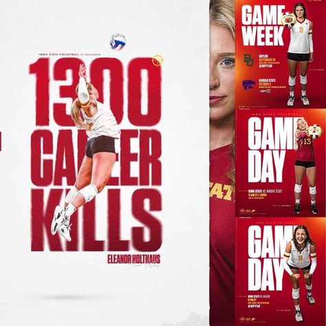 Sports Design Ideas, Sport Banner, Soccer Poster, Sports Marketing, Instagram Graphic, Sports Graphic Design, Kansas State, Iowa State, Sports Design