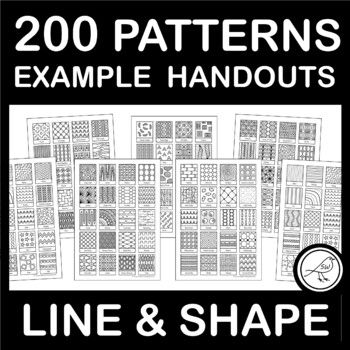 Line Art Pattern Example Handouts for Zentangle Zendoodle Mindfulness Art Zen Tangle Patterns Easy, Zendoodle Patterns, Pattern Examples, Elementary School Projects, Zendoodle Art, Art Handouts, Mindfulness Art, Art Zentangle, Zen Doodle Patterns