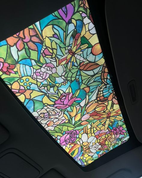 Stained Glass Car Sunroof, Sunroof Stickers, Mosaic Window, Stickers For Cars, December 2024, Car Personalization, Vroom Vroom, Dream Car, Stained Glass Windows