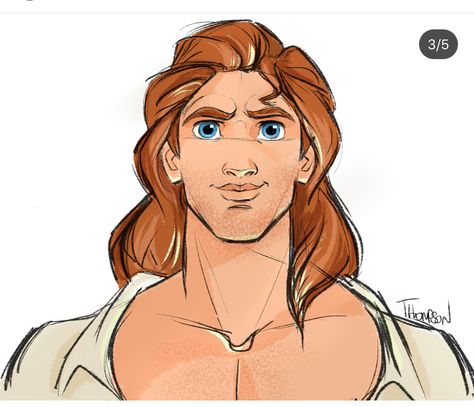 The Beast in human form (should we just call him Belle’s Prince? Lol. I know lots of fans think his name is Adam but that isn’t canon.) by shopDisney artist Steve Thompson Steve Thompson Disney, Prince Adam Disney, Fera Disney, Disney Guys, Steven Thompson, Expression Practice, Beauty And The Beast Drawing, Steve Thompson, Tarzan Disney