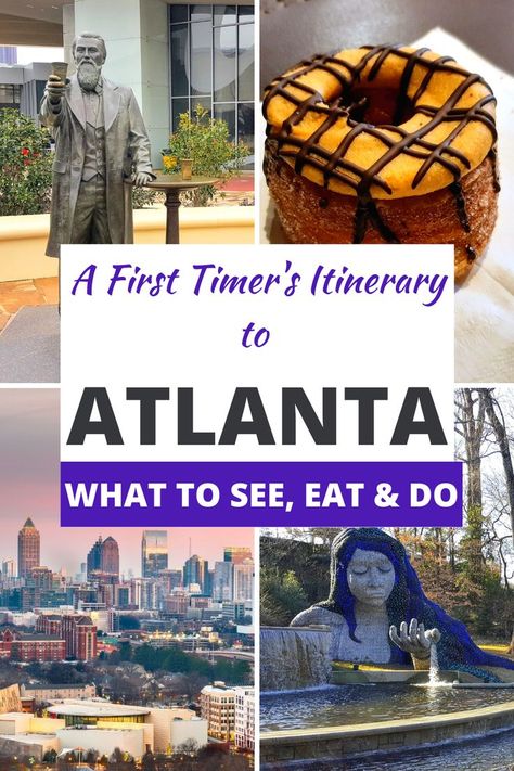 Wondering what to do on your first visit to Atlanta, Georgia? This Atlanta itinerary includes the best of Atlanta's big attractions, historical sights, and outdoor gems. Spend three days in Atlanta with this 3 day Atlanta itinerary. Find out what to do in Atlanta, where to go in Atlanta, where to stay in Atlanta, and where to eat in Atlanta. #Atlanta #AtlantaItinerary #AtlantaGuide #AtlantaWeekend #AtlantaThingsToDo #AtlantaAttractions #AtlantaTravel #AtlantaGeorgia #TheFearlessForeigner Atlanta Trip Ideas, What To Do In Georgia Usa, Places To Visit In Atlanta, Atlanta Outfits September, What To Pack For Atlanta Georgia, Atlanta Clothing Style, Atlanta Day Trips, Day Trips From Atlanta, What To Wear In Atlanta Georgia Summer