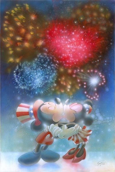 Fireworks shine brighter with the one you love! Happy Independence Day from Small World Vacations. Welcome July, Mickey And Minnie Love, Mickey Love, Disney Fine Art, Images Disney, Mickey Mouse Wallpaper, Mickey Y Minnie, Disney Favorites, Disney Holiday