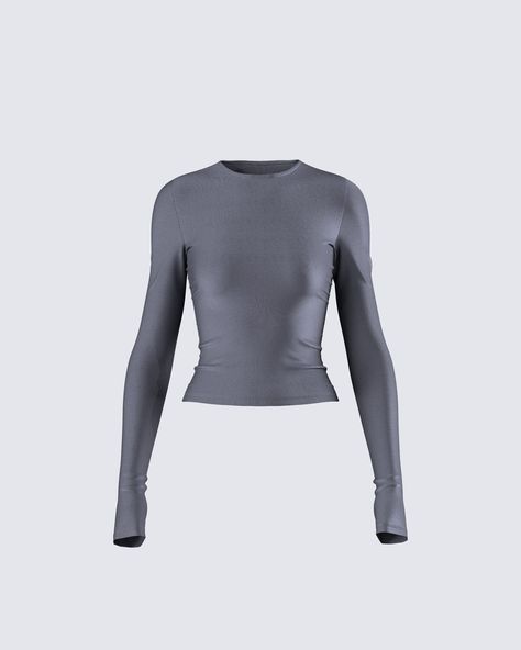 She’s giving chic, sleek, and classy 🙌 Made from stretch jersey fabric and complete with a crew neck and bodycon fit - this grey long sleeve top is a closet essential that will pair perfectly with anything from night out looks to casual day fits…we love a versatile queen 👑 Form Fitting Black Dress, Night Out Looks, Day Fits, Jersey Long Sleeve, Fire Fits, Athleisure Fashion, Future Fashion, Lookbook Outfits, Grey Long Sleeve