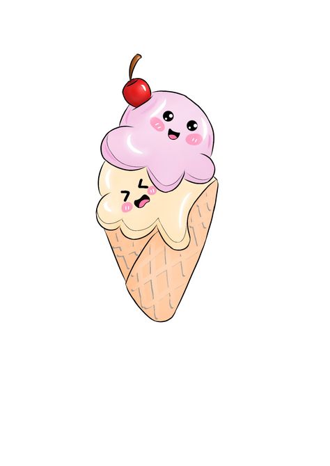 Ilustrasi es krim lucu Gambar lucu Letter I, Ice Cream, Cream, Memes, Quick Saves