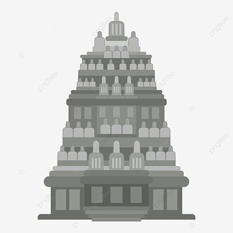 Cartoon Buddha, Temple Png, Building Clipart, Prambanan Temple, Buddhist Architecture, History Infographic, Borobudur Temple, Indonesian Art, Buddhist Monk