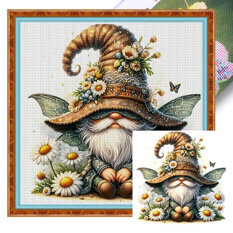 Yi Shu - 11CT Stamped Cross Stitch - Dragonfly Goblin (45*45cm) Stamped Cross Stitch, Cotton Thread, Cross Stitch, Stamp, Embroidery