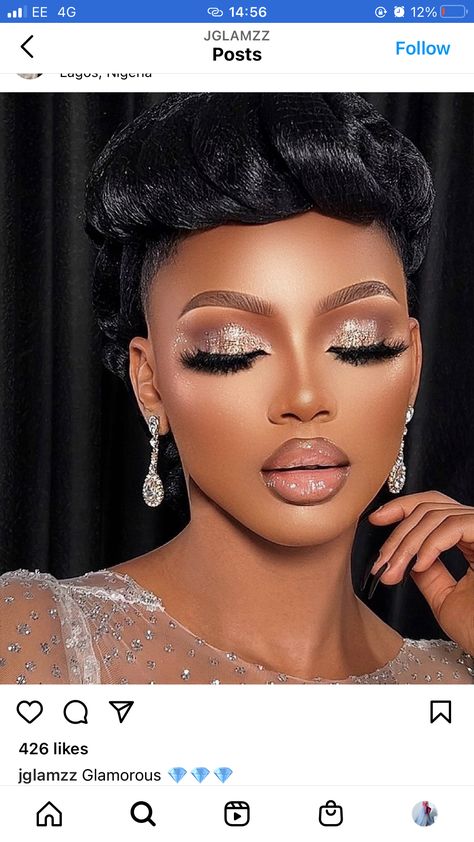 Nigerian Wedding Makeup, Black Bridal Makeup, Instagram Makeup Artist, Dewy Makeup Look, Makeup Artist Logo, Makeup For Black Skin, Bridal Makeup Natural, Birthday Makeup, Dewy Makeup