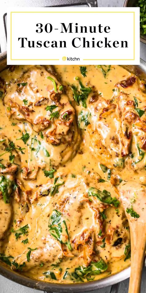 Tuscan Chicken Recipes Easy, Tuscan Chicken In Parmesan Cream Sauce, Italian Main Course, Baked Tuscan Chicken, Creamy Tuscan Chicken Recipe, Chicken Main Course, Garlic Cream Sauce, Cookie Rookie, Parmesan Sauce