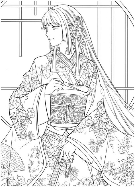 Free Anime Coloring Pages for Adults | Learning Printable Free Anime Coloring Pages for Adults Portrait Coloring Pages, Coloring Pages Anime, Fashion Coloring Pages, Chinese Portrait, Floral Coloring Pages, Manga Coloring Pages, Anime Coloring Pages, Fashion Coloring Book, Manga Coloring Book