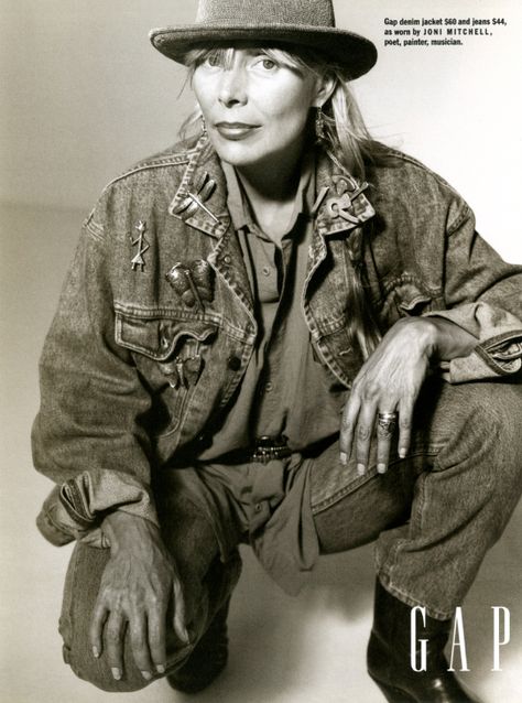 Joni Mitchell shot by Herb Ritts for the GAP 1990 | GAP Inc twitter Gap Ads, Joe Dallesandro, Brigitte Lacombe, Yves Saint Laurent Paris, Free Man, Herb Ritts, Joni Mitchell, Bw Photography, Boardwalk Empire