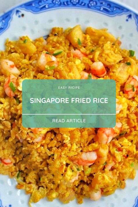 Best Chinese Fried Rice, Singapore Fried Rice Recipe, Thai Fried Rice Recipe Authentic, Russian Sauce, Fancy Rice, Singapore Rice, Cantonese Recipes, Special Fried Rice Recipe, Singapore Fried Rice