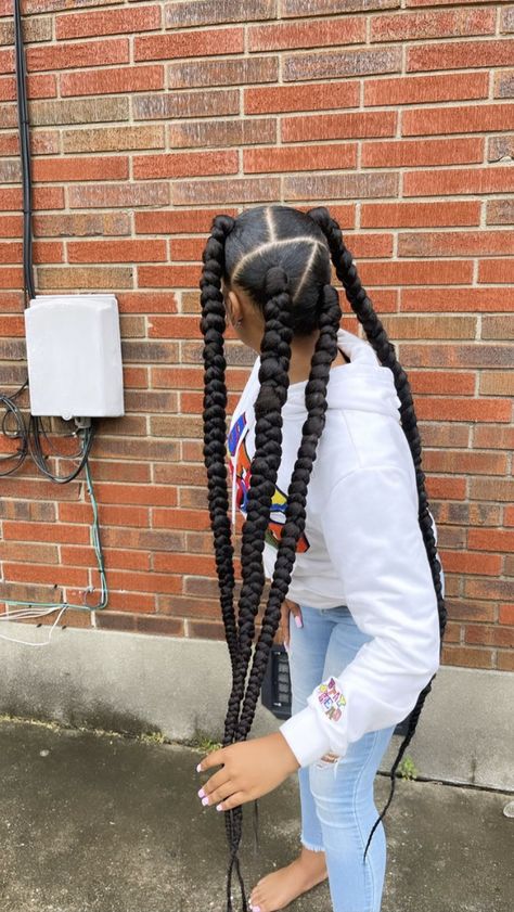 Wayda Braids, Jayda Wayda Braids, Black Kids Braids Hairstyles, Braids Ponytail, Cute Box Braids, Jayda Wayda, Jumbo Box Braids, Braided Styles, Hair Due