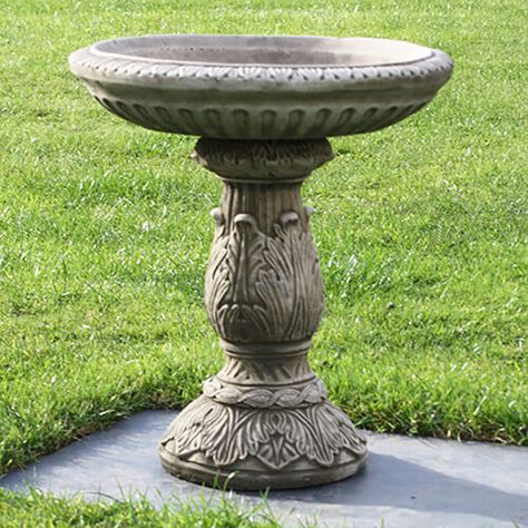 Stone Floral Bird Bath | Bird Spot Modern Bird Baths, Plastic Bird Bath, Birdbath Ideas, Bird Baths Homemade, Fairy Garden Bird Bath, Birdbath Garden, Ceramic Bird Bath, Stone Bird Baths, Best Bird Feeders