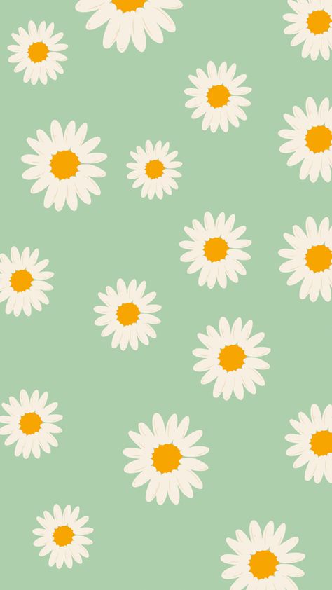 Green Daisy Wallpaper, Body Verde, Daisy Background, Wallpaper Design Pattern, Daisy Wall, Cute Home Screen Wallpaper, Cute Home Screens, Paper Flower Art, Green Daisy