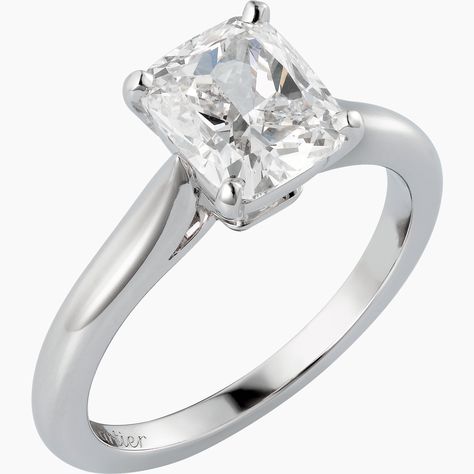 CRH4202900 - Solitaire 1895 - Platinum, diamond - Cartier Gold Ring Women, Cartier Earrings, Diamond Promise Rings, Diamond Collection, Cluster Rings, Colorless Diamond, Cushion Cut Diamonds, White Gold Ring, Classic Ring