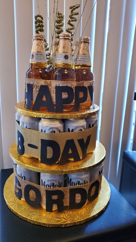 Modelo Themed Birthday Party, Modelo Birthday Party Ideas, Modelo Cake, Basket Cakes, 75th Birthday Parties, Beer Cake, 75th Birthday, 20th Birthday, Girls Birthday