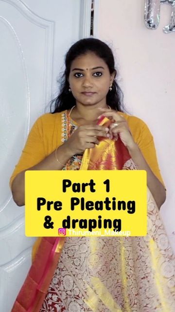 How To Pre Pleat Saree, Saree Pre Pleating, Pre Pleated Saree, Saree Tips, Drape Sarees, Pleated Saree, Saree Draping, Drape Saree, Ready To Wear Saree