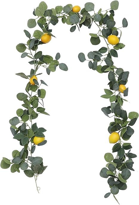 Amazon.com: MANMAOHE 6.4 FT Artificial Lemon Garland Spring Summer Fruit Garland Silk Greenery Eucalyptus Garland with Lemons for Wedding Mantle Table Home Garden Arch Decoration : Home & Kitchen Citrus Bachelorette, Faux Eucalyptus Garland, Lemon Garland, Wedding Mantle, Fruit Garland, Door Garland, Jungle Theme Parties, Spring Fruit, Feuille Eucalyptus