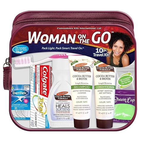 Hygiene Travel Kit Featuring: Palmer's Travel-Size Hair & Body Products, Beige, (23AZ) Cocoa Butter Lotion, Mouth Health, Colgate Toothpaste, Clear Toiletry Bag, Camping Packing List, Palmers Cocoa Butter, Cocoa Butter Formula, Dove Men Care, Travel Essentials For Women