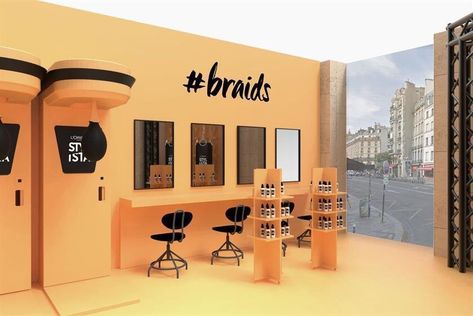 Pop Up Hair Salon, Pr Event, Creative Booths, Glamorous Hairstyles, Futuristic Makeup, Event Booth Design, Marketing Activations, High Fashion Hair, Beauty Station