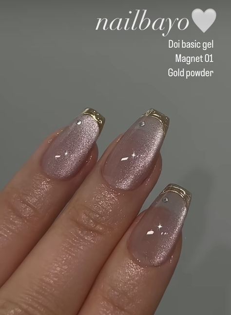 Korean Style Nails, Clear Glitter Nails, Korean Nail, Korean Nail Art, Lilac Nails, Wow Nails, Style Nails, Korean Nails, Blush Nails