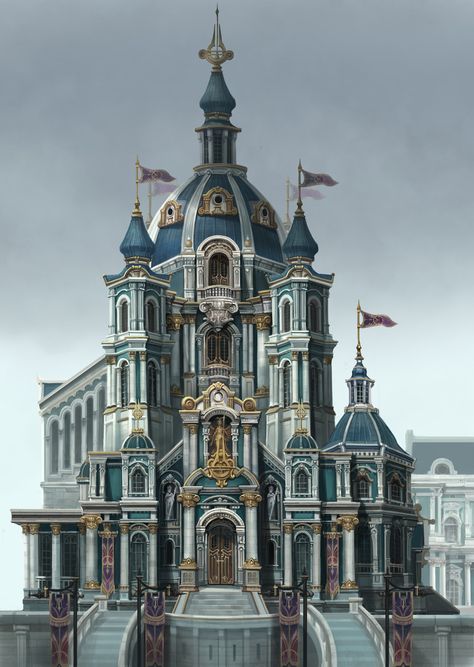 ArtStation - Guild House, yang sohyeon Fantasy Guild Building, Guild Building, Fantasy Guild, Fantasy House Art, Adventurer's Guild, Industrial District, Building Concept, City Drawing, Cityscape Art