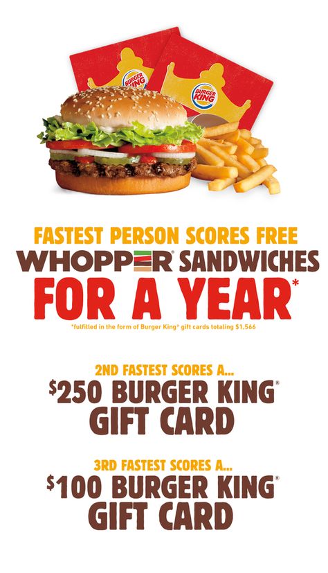 Burger King: Win Free Whopper® Sandwiches for a Year! Pub Burger Recipe, Best Burger Patty Recipe, Burger King Gift Card, Summer Burgers, Best Turkey Burgers, Smash Burger Recipe, Bunless Burger, Crispy Fries, Turkey Burger Recipes