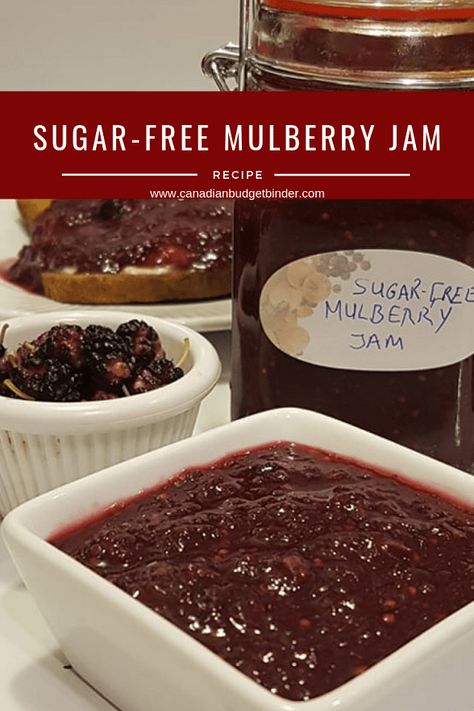 Keto Mulberry Recipes, Mulberry Jam Recipe, Keto Condiments, Easy Jam Recipe, Mulberry Jam, Mulberry Recipes, Keto Chaffle, Sugar Free Jam, Frugal Recipes