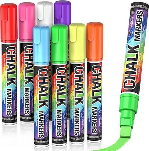 Jumbo Chalk Window Markers for Cars Glass Washable - 8 Colors Liquid Chalk Markers Pen With 10mm Wide Tips, Chalkboard Markers, Window Paint Markers for car Windows, Auto, Blackboards, Windshield Car Window Paint, Window Paint, Window Markers, Chalkboard Markers, Paint Marker Pen, Liquid Chalk Markers, Chalkboard Labels, Chalk Pens, Liquid Chalk