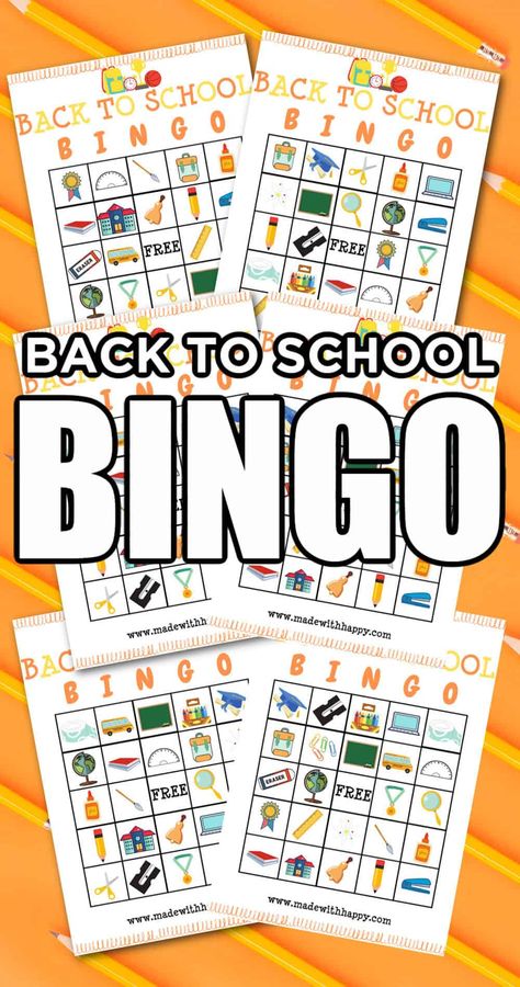 Back To School Bingo, Bingo Free Printable, Free School Printables, School Age Crafts, Back To School Printables, Bingo Games For Kids, Printable Bingo Games, Word Bingo, All About Me Activities