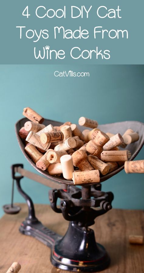 Make Cat Toys, Katt Diy, Leftover Wine, Diy Cork, Homemade Cat Toys, Diy Pet Toys, Diy Cat Toys, Cats Diy Projects, Toys Diy